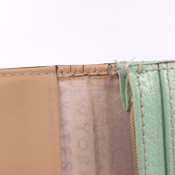 KATE SPADE NEW YORK MINT GREEN LEATHER COIN DARLA SMALL WALLET W/ KEYRING *FLAWS - Picture 10 of 16